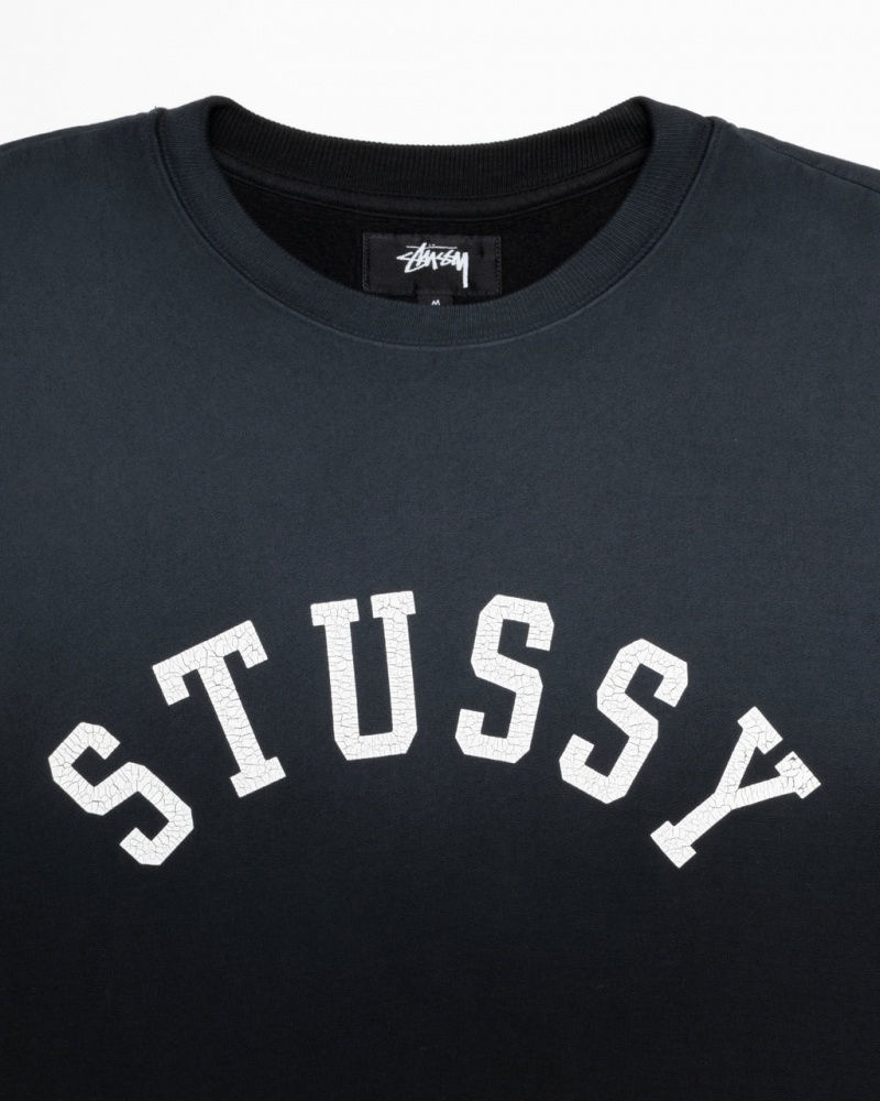 Stussy Sun Faded Oversized Crew - Unisex Hoodies Mustat | BFISO16392