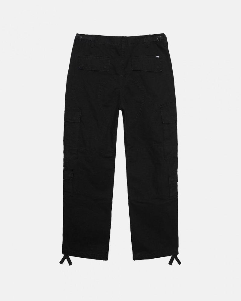 Stussy Surplus Cargo Ripstop - Unisex Jeans Pants Mustat | EFIHC84100