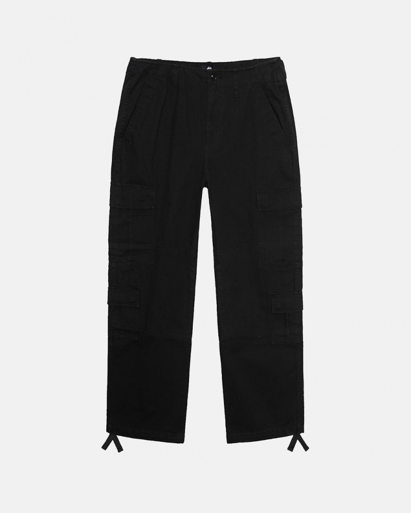 Stussy Surplus Cargo Ripstop - Unisex Jeans Pants Mustat | EFIHC84100