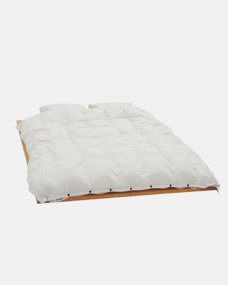 Stussy Tekla Percale Duvet Cover - Queen - Unisex Home Goods Valkoinen | XFIBH74492