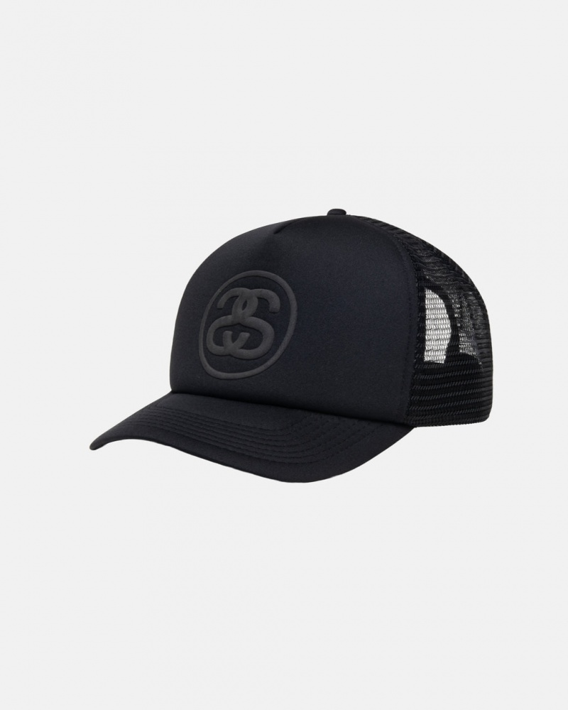 Stussy Trucker Ss-Link Snapback - Unisex Mustat | ZFIMJ71506