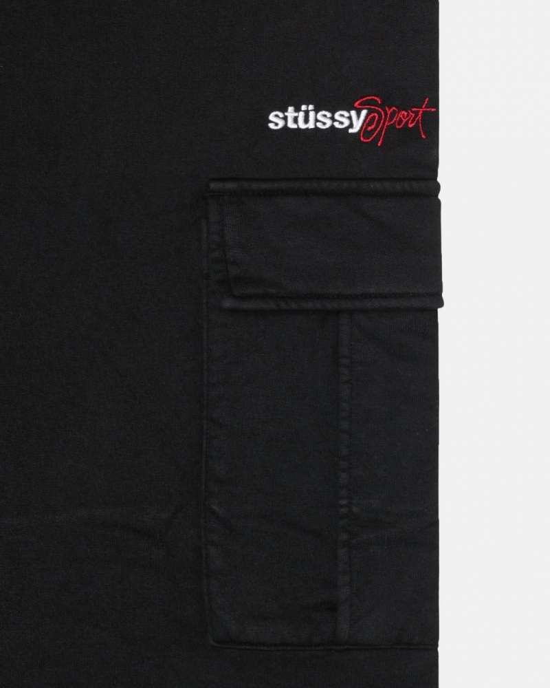 Stussy Urheilu Cargo Fleece Pant - Men&s Pants Mustat | FICVG12956