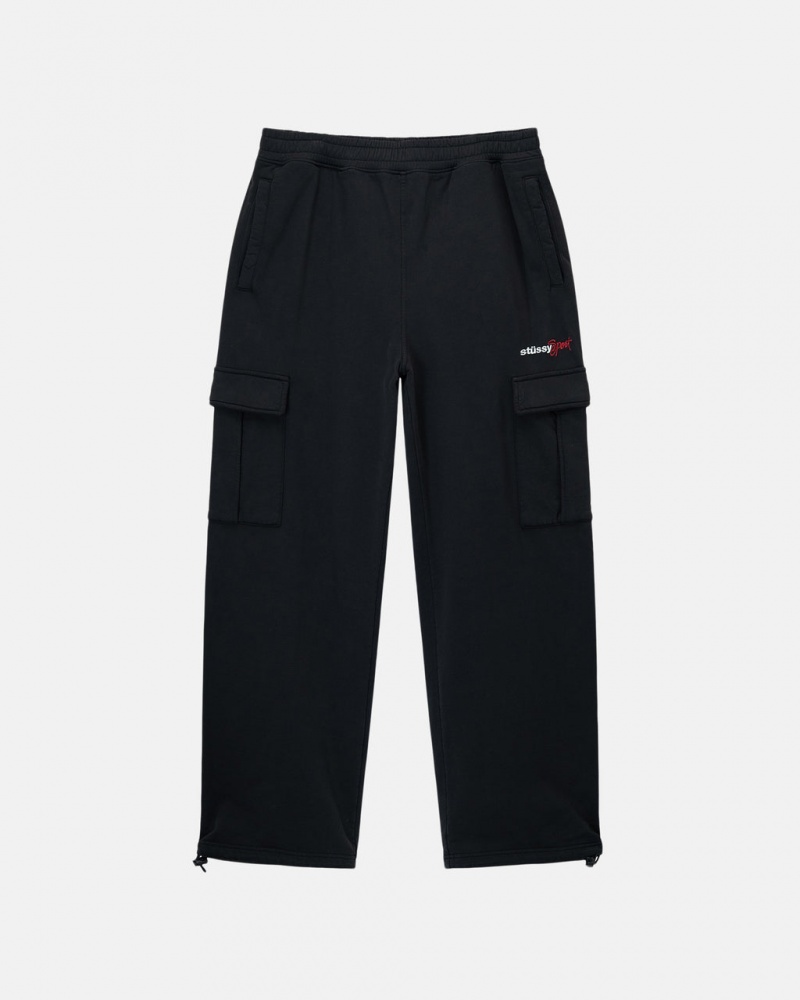 Stussy Urheilu Cargo Fleece Pant - Men&s Pants Mustat | FICVG12956