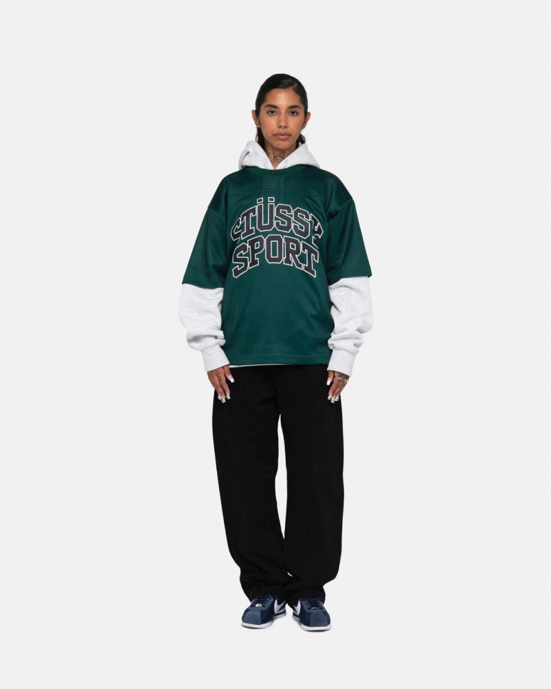 Stussy Urheilu Mesh Football Jersey - Unisex Sweaters Knits Vihreä | YFIGT13206