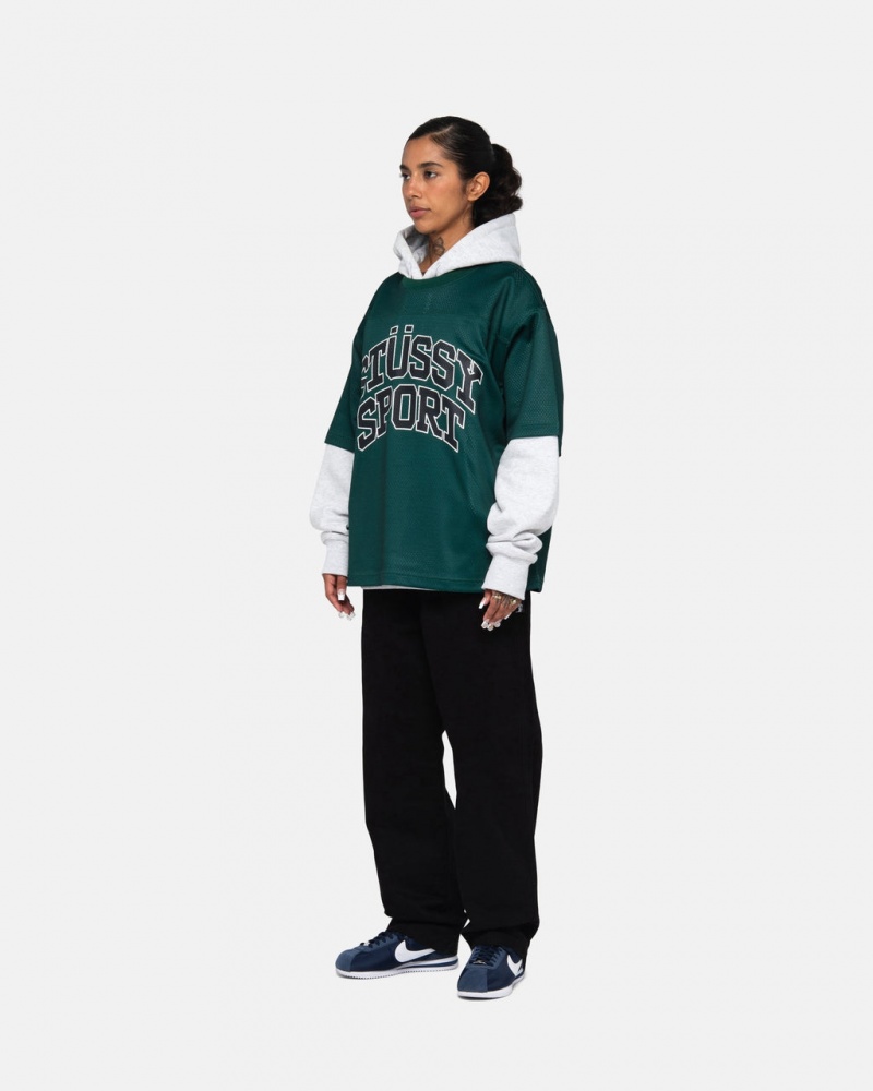 Stussy Urheilu Mesh Football Jersey - Unisex Sweaters Knits Vihreä | YFIGT13206