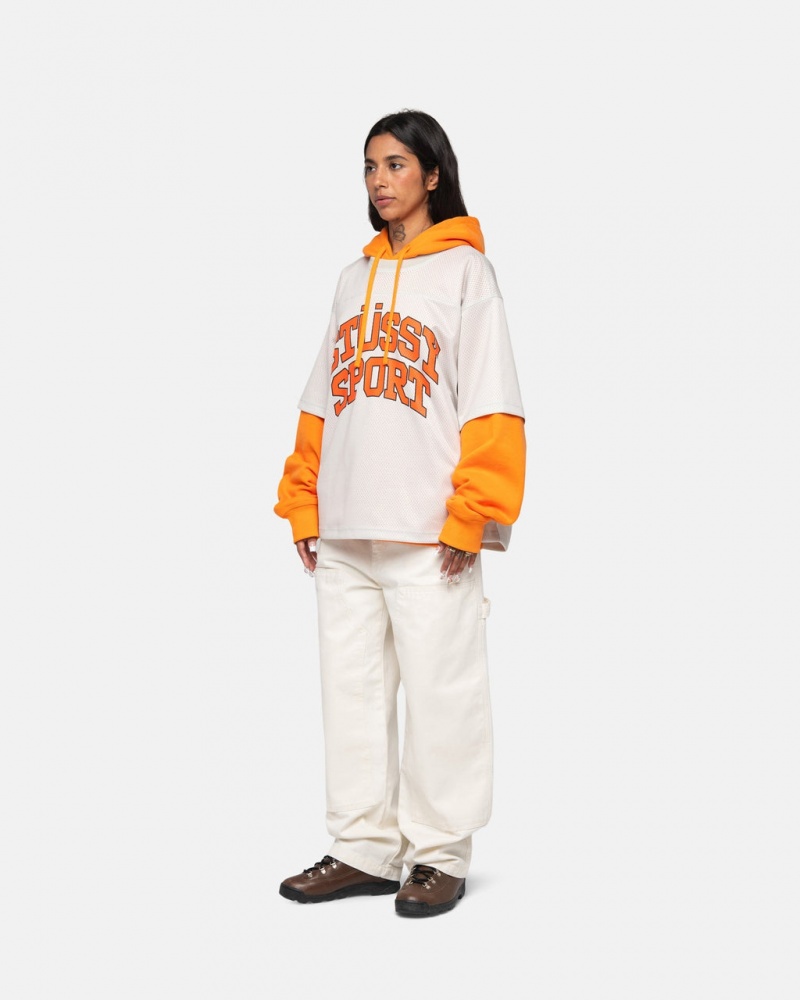 Stussy Urheilu Mesh Football Jersey - Unisex Sweaters Knits Beige | FIXMI28624