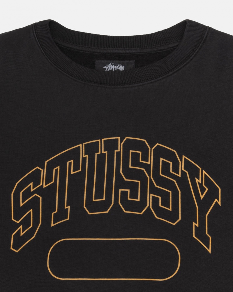 Stussy Varsity Oversized Crew - Unisex Hoodies Mustat | EFIVG29000