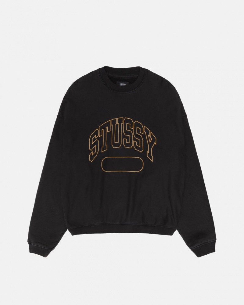 Stussy Varsity Oversized Crew - Unisex Hoodies Mustat | EFIVG29000