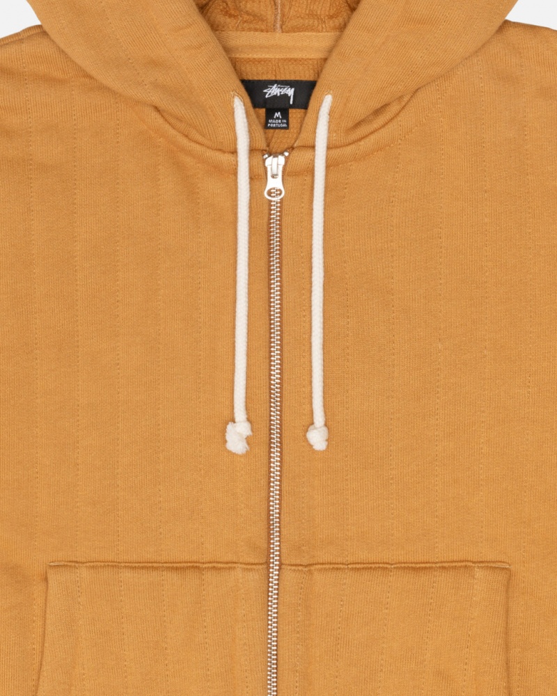 Stussy Vertical Tikattu Zip Hoodie - Unisex Hoodies Ruskea | FIZPD93479