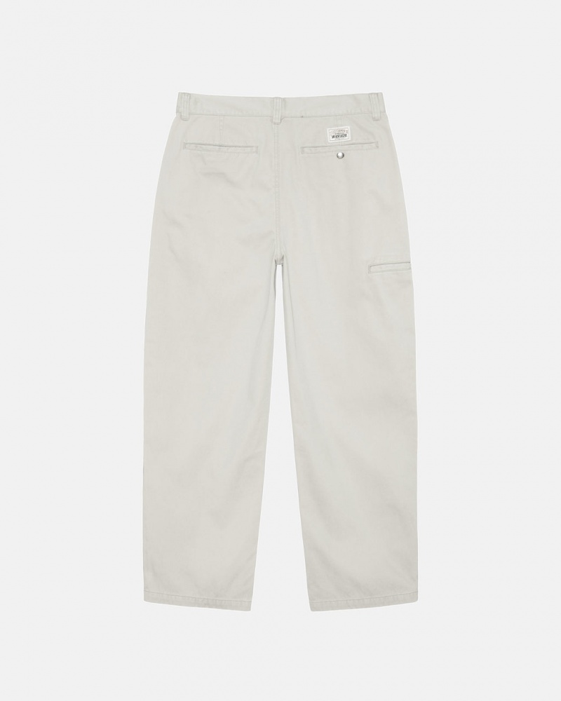 Stussy Workgear Trouser Twill - Unisex Pants Valkoinen | FIEGJ69747