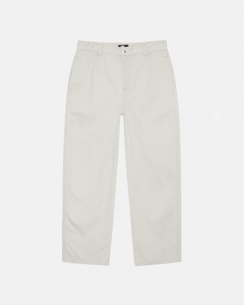 Stussy Workgear Trouser Twill - Unisex Pants Valkoinen | FIEGJ69747