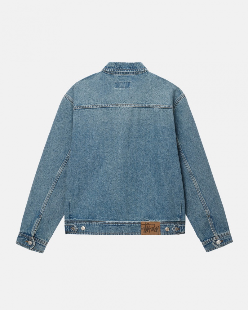 Stussy Zip Työ Jacket Denim - Unisex Jackets Sininen | YFIGT18123